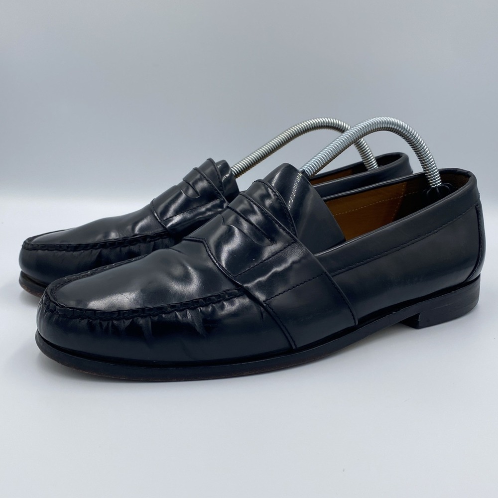 Cole Haan Men's 10 M Black Leather Pinch Penny Loafers C08351 Dress Shoes